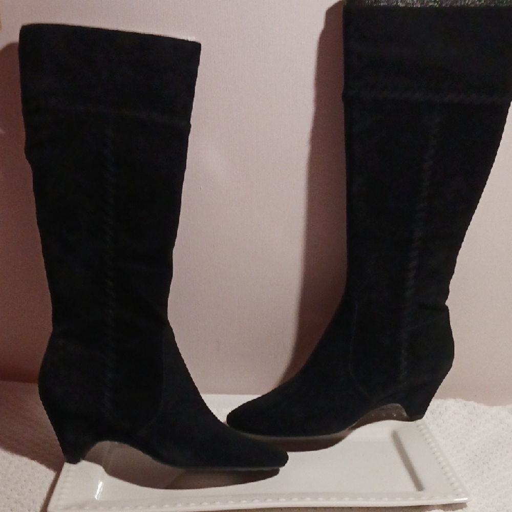 Gorgeous! Anne Klein Black Suede Boots ⚜️Inside Zipper 9.5 *New*
